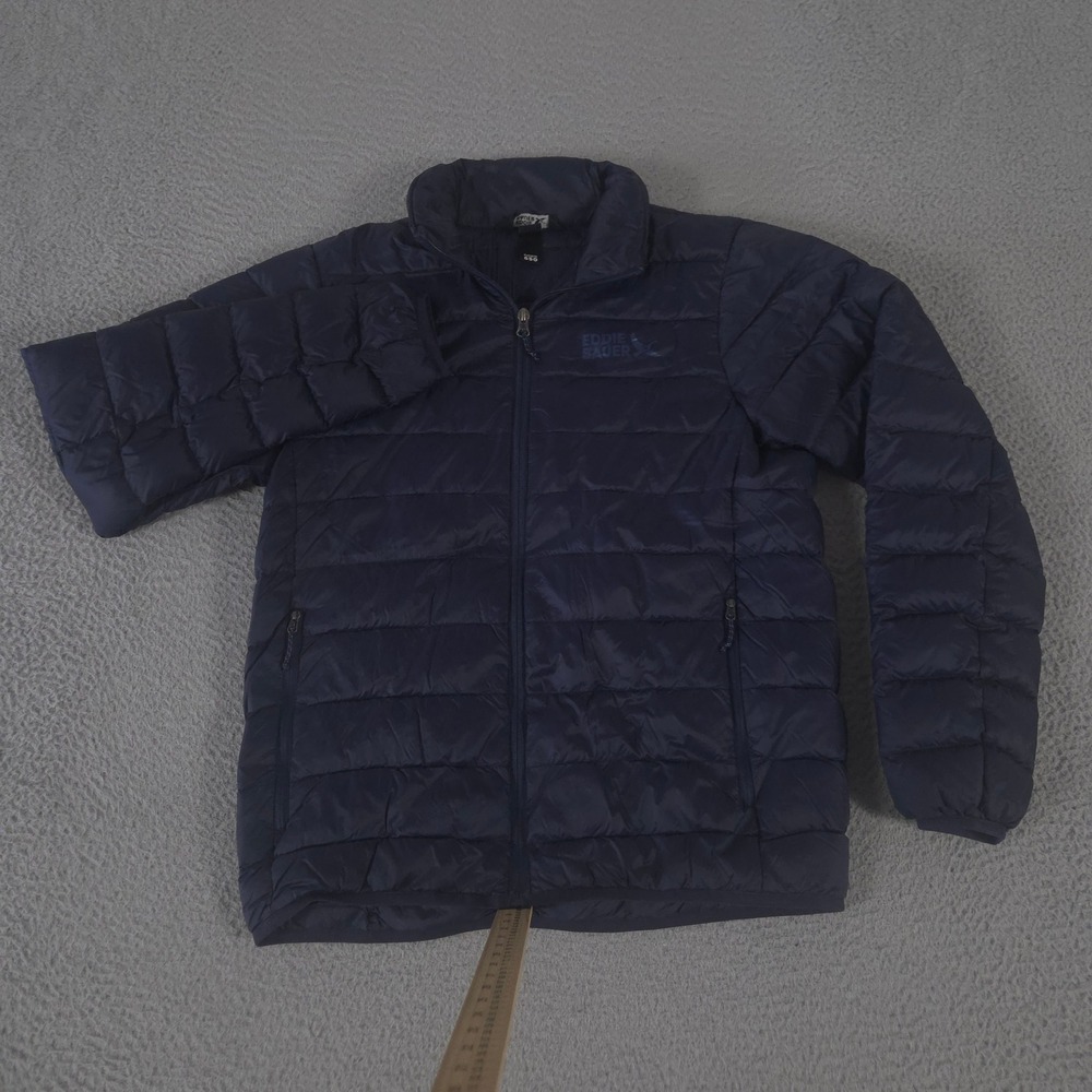 Eddie‎ Bauer Jacket Mens S Navy Blue 650 Fill Down Insulation Lightweight Puffer